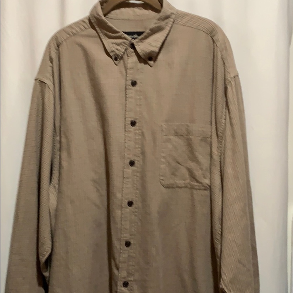 EDDIE BAUER B/C SHIRT SZ XL COTTON TAN PLAID